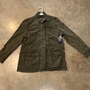 NWT Lucky Brand XL Olive Green Lyocell Blend Military Utility Jacket